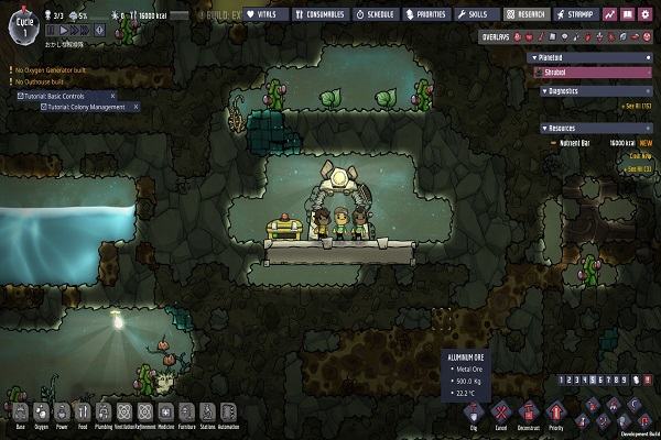 ゲームプレイ日記 Oxygen Not Included Oxni その１ ひとまずロケットで飛び立つことを目標に ティーと創造の箱